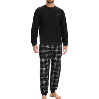 Mens Grey Checked Pyjama Set